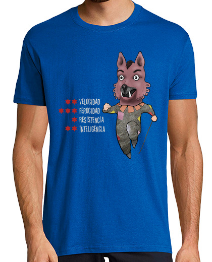 Image of the wolf. white letters for dark t shirt
