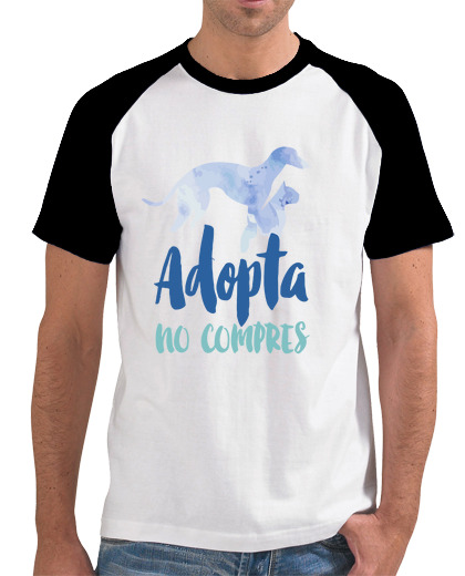 Image of baseball t shirt adopt don't buy