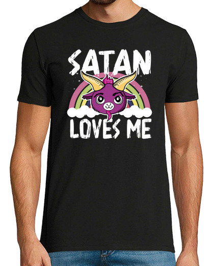 Image of cute satan loves me baphomet t-shirt