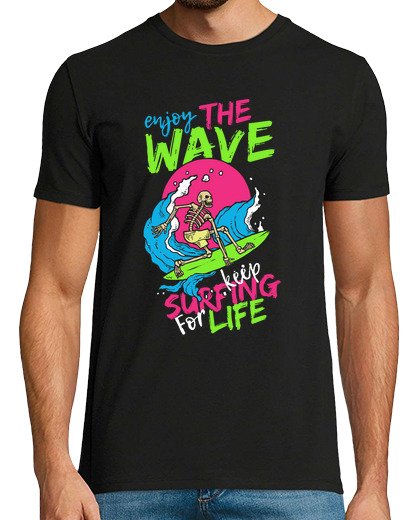Image of retro t shirt surfing skeleton skulls surf skull