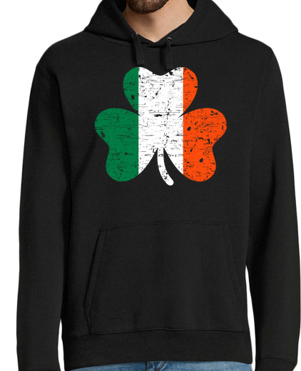 Sweat-shirt À Capuche Pour Homme drapeau irlandais shamrock