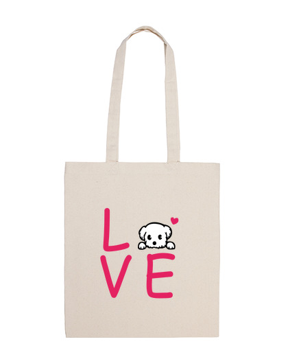 Image of maltese bichon i love tote bag