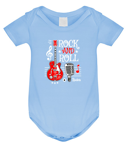 Body neonato disegno rock chitarra microfono rock er