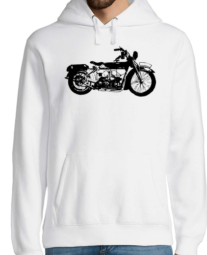 Sweat-shirt À Capuche Pour Homme moto rétro moto vintage noir