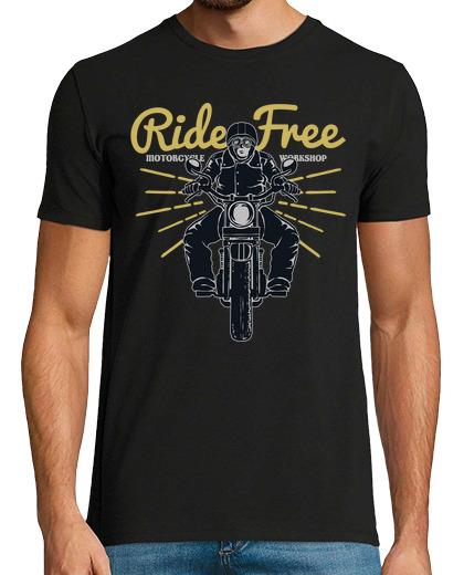 Image of biker retro motorcycle ride free vintage bikers rockers t shirt