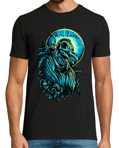 Image of t shirt night moon art color drawing blue bright