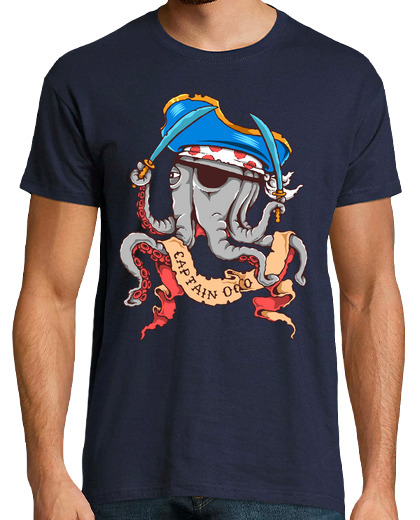 Image of t shirt octopus captain pirate sailor ocean sea funny birthday gift