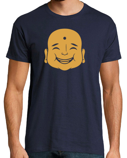 Image of gold buddha face negative space design