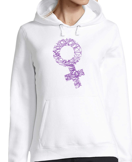 Sweat-shirt À Capuche Pour Femme symbole de femme doodle violet