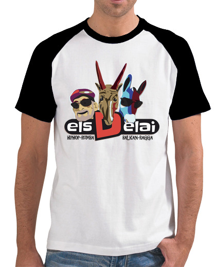Image of els delai man, baseball style, white and navy blue