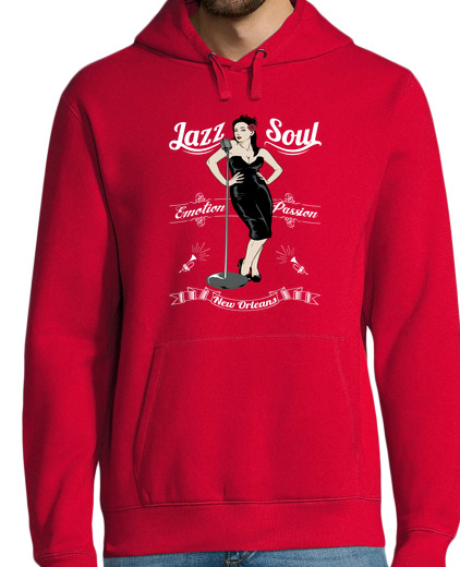 Sweat-shirt À Capuche Pour Homme conception pin up jazz soul musique mus