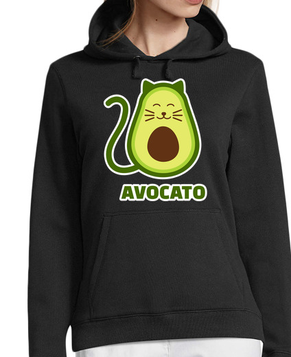 Sweat-shirt À Capuche Pour Femme chat avocat