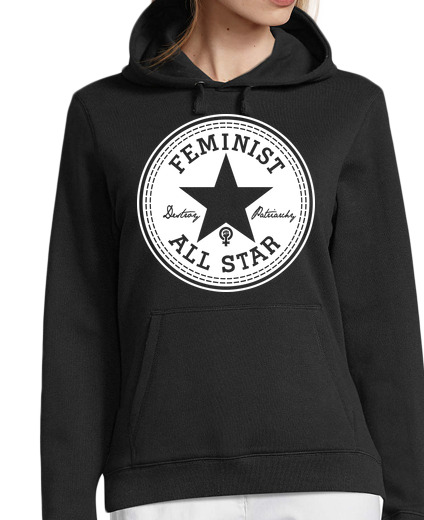 Sweat-shirt À Capuche Pour Femme féministe all star