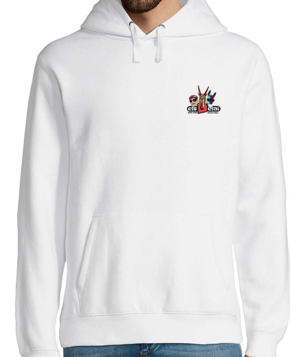 Image of els delai. man, hooded sweater, white