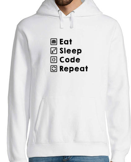 Sweat-shirt À Capuche Pour Homme eat sommeil cod e représentant rep eat