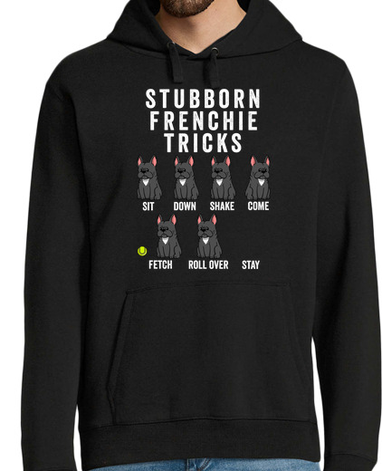 Sweat-shirt À Capuche Pour Homme bouledogue français obstiné t rick s