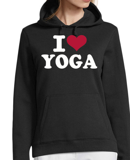 Sweat-shirt À Capuche Pour Femme i love yoga