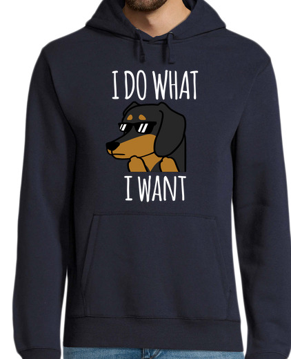 Sweat-shirt À Capuche Pour Homme chien teckel je fais ce que je veux