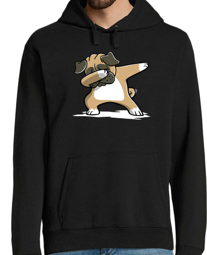 Sweat-shirt À Capuche Pour Homme carlin chien tamponner!