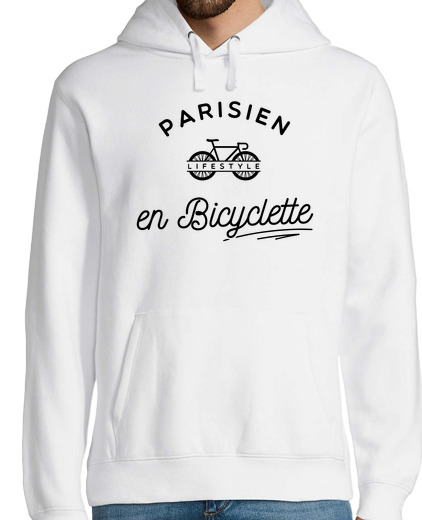 Sweat-shirt À Capuche Pour Homme PARISIEN EN BICYCLETTE