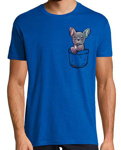 Image of pocket cute french bulldog - mens shirt