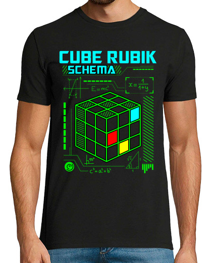 Image of rubik's geek cube scheme retro 80s geek geek gift
