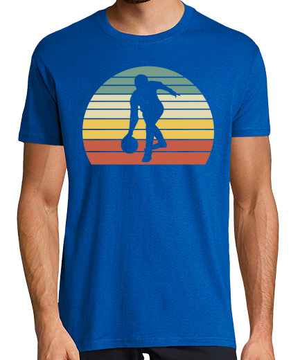 Image of vintage retro 80s man playing basketball