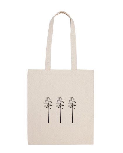 Image of cloth bag, natural color, three pitas.