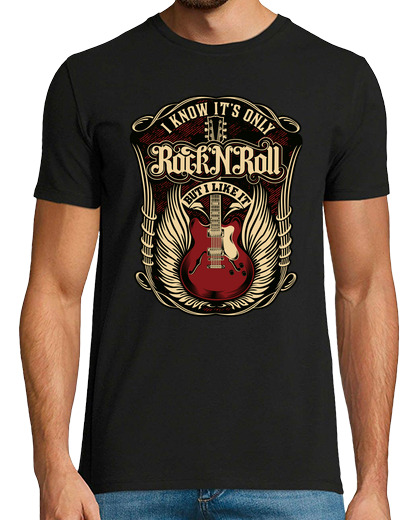 Image of guitar rock and roll music vintage rockabilly style biker rocker t shirt