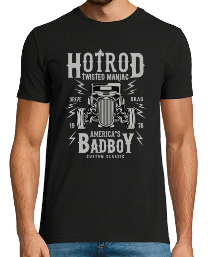 Image of 1976 hotrod classic american car vintage rockabilly style t shirt