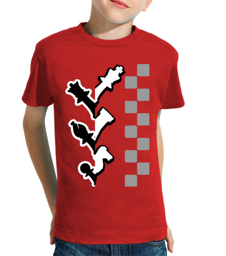 Tee Shirt Pour Enfant Manche Courte échecs - pièces verticales