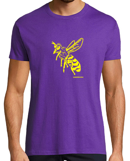 Tee Shirt Homme Manche Courte abeille jaune homme foncé