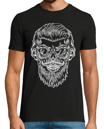 Image of skull dj music - white