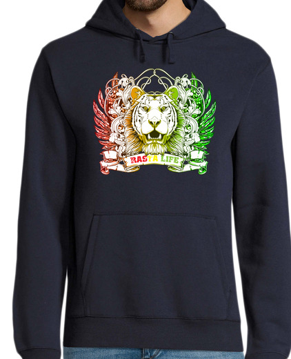 Sweat-shirt À Capuche Pour Homme rasta coton ouaté