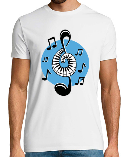 Image of musical t shirt rock and roll piano musical notes rockabilly style