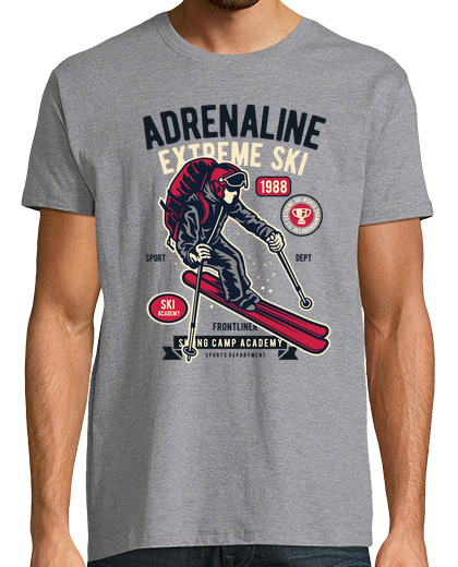 Image of 1988 vintage skier ski sport snow skier t shirt