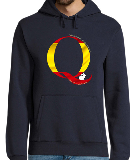 Sweat-shirt À Capuche Pour Homme sweat qanon espagne - lapin blanc