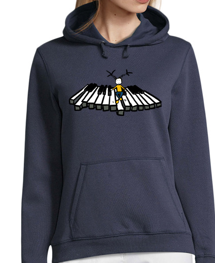 Sweat-shirt À Capuche Pour Femme piano flying 2 wo man