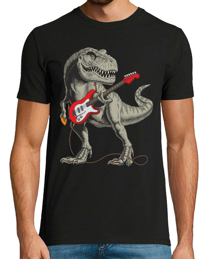 Image of rock and roll dinosaur guitarist jurassic park music guitar