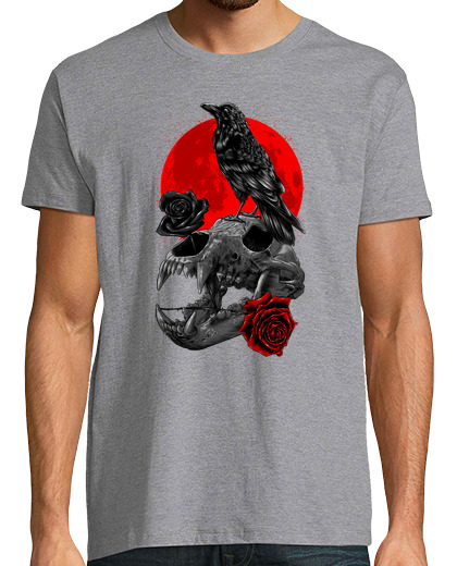 Image of raven skull bear moon
