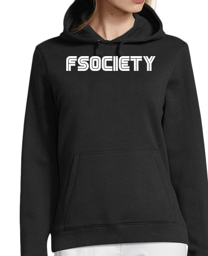 Sweat-shirt À Capuche Pour Femme fsociety blanc