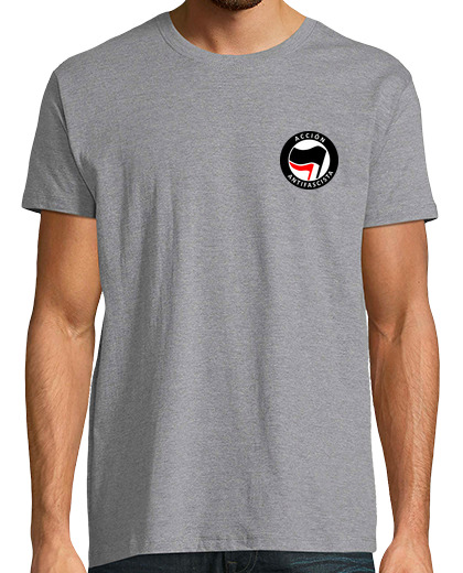 Image of t shirt h - antifascist action black flag first