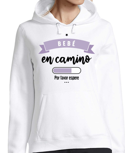 Sweat-shirt À Capuche Pour Femme bébé en chemin veuillez patienter