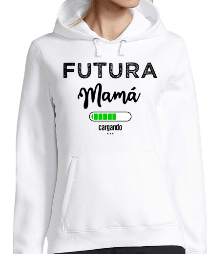 Sweat-shirt À Capuche Pour Femme future maman chargée and o