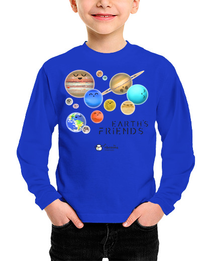 Camiseta Niño Manga Larga Earths friends fondos claros laTostadora