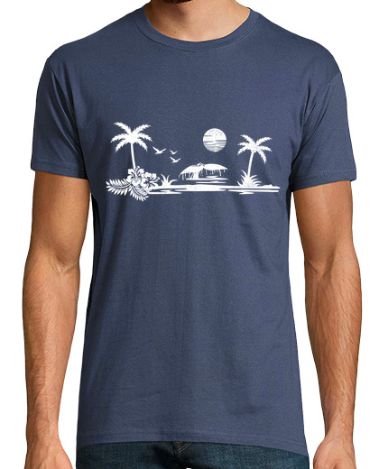 Image of scene tropical surf waves palm trees sun whale flowers hibiscus