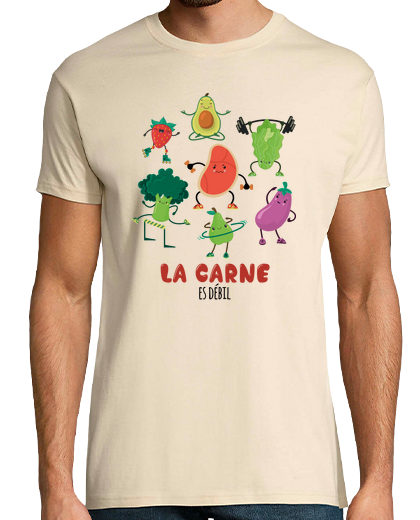 Image of man t-shirt meat is weak vegan friends