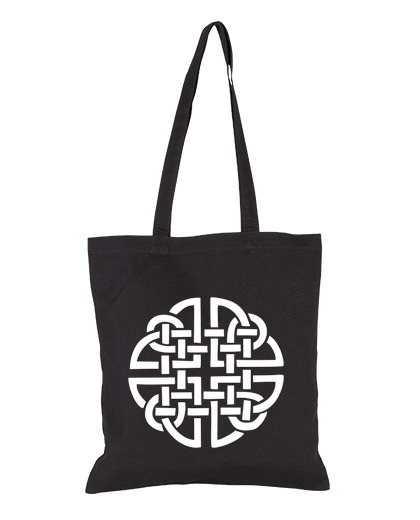 Image of cloth bag, black color celtic knot 1b