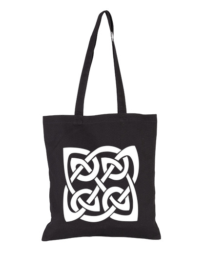 Image of cloth bag, black celtic knot 3b