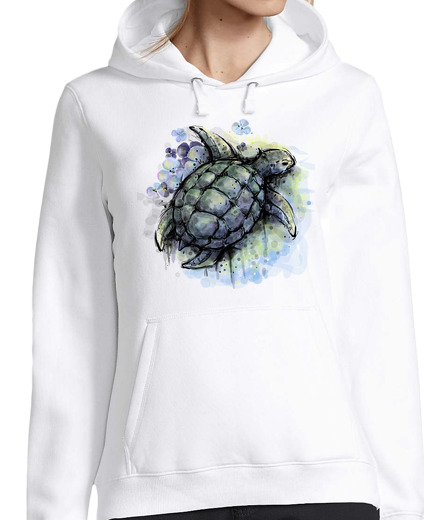 Sweat-shirt À Capuche Pour Femme encre de tortue